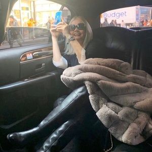 BCBG Felicia Faux Fur Hooded Coat